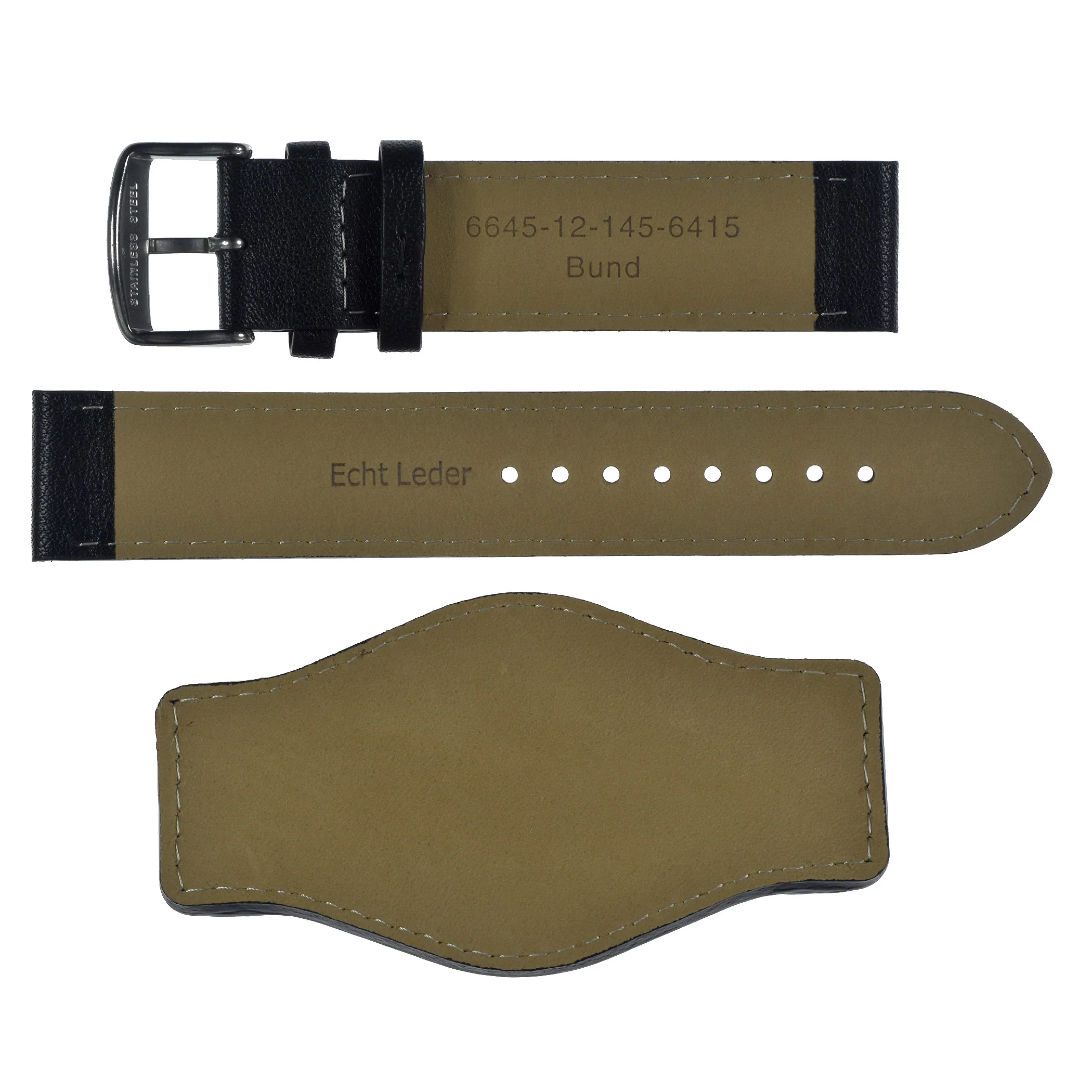 18mm German "Luftwaffe / Bund” Aviators Leather Military Watch Strap - Image 6