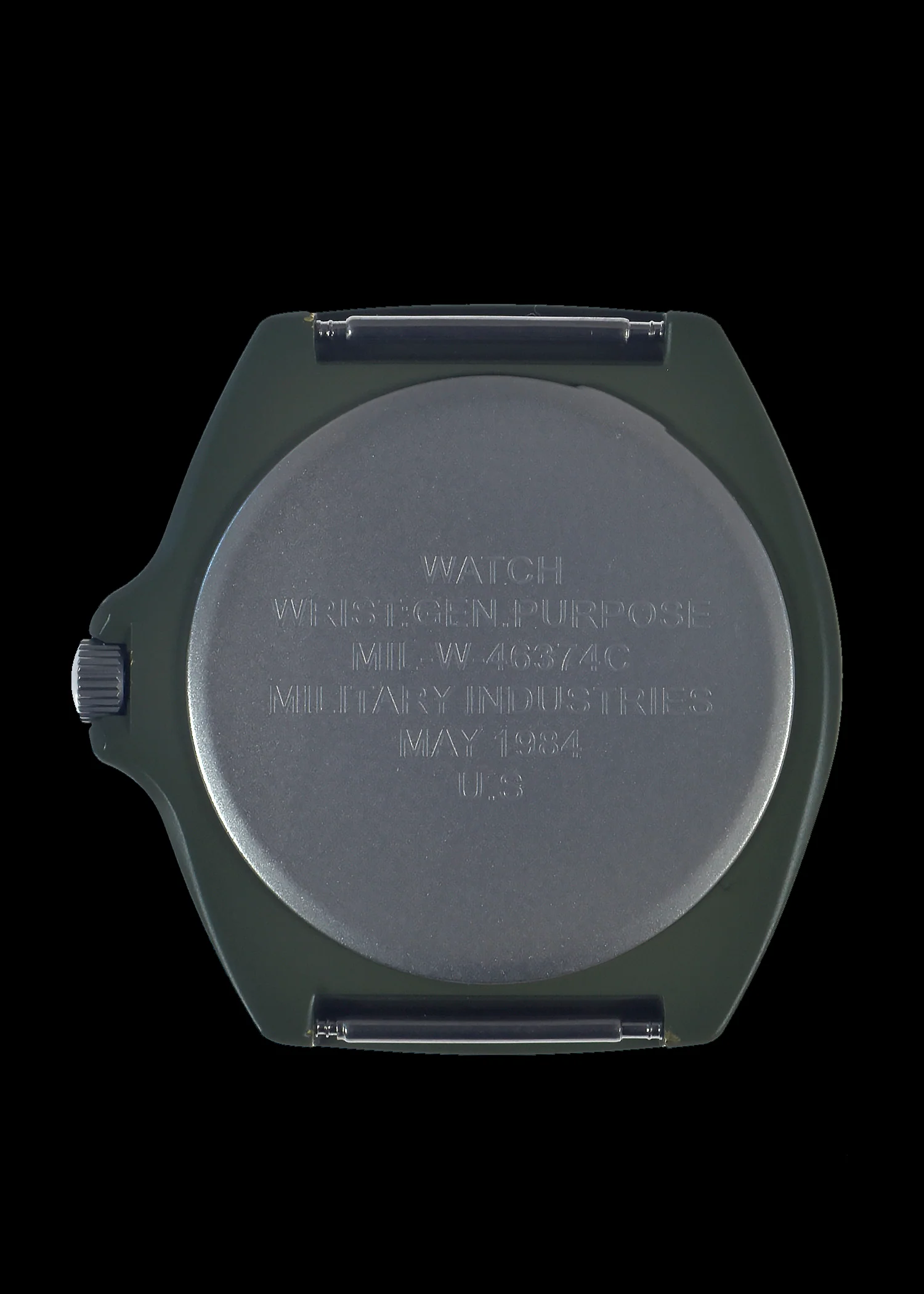 Replica MIL-W-46374C 1980s U.S pattern Military Watch  in Olive Drab on a Nylon Webbing Strap - Image 3