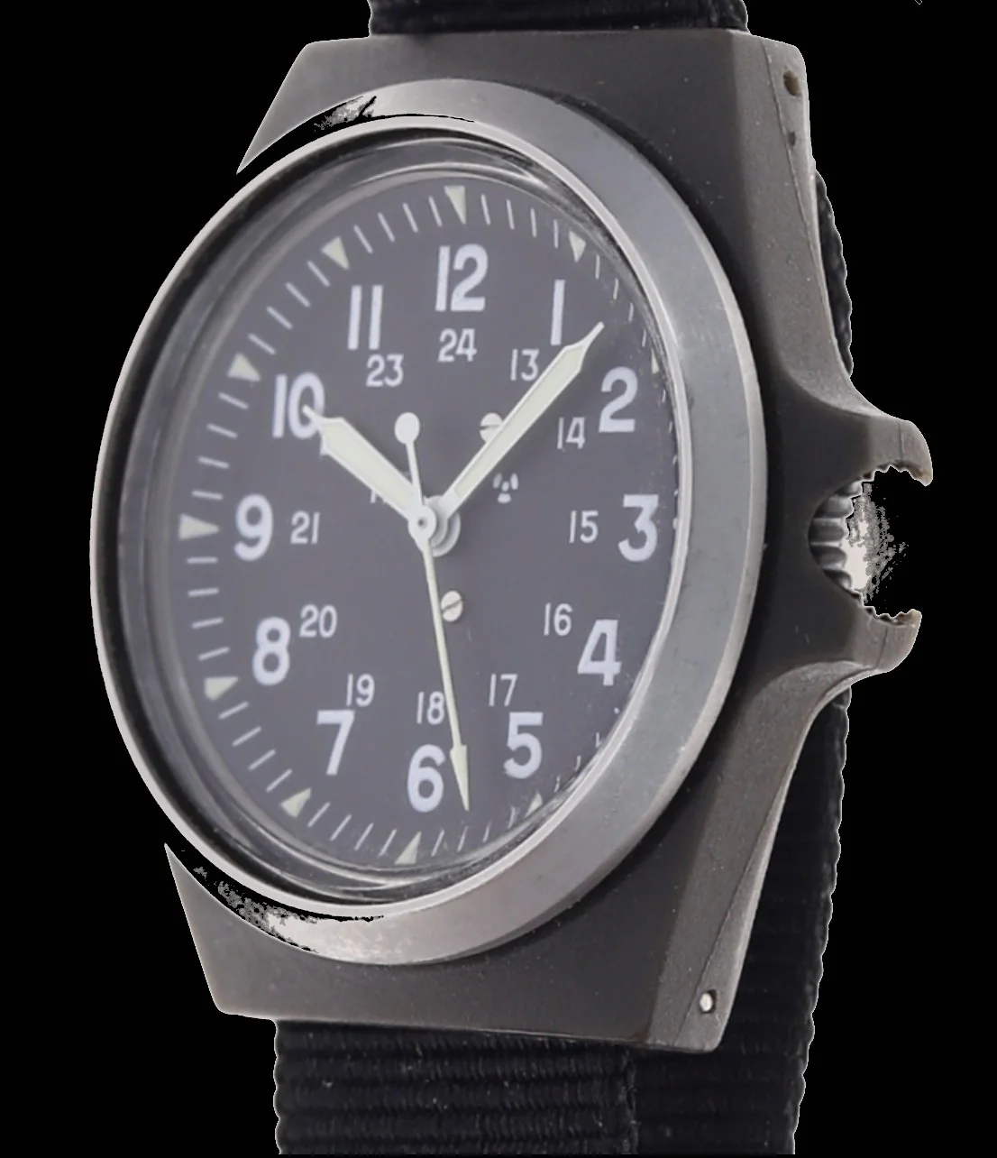 Replica MIL-W-46374C 1980s U.S pattern Military Watch  in Olive Drab on a Nylon Webbing Strap - Image 5