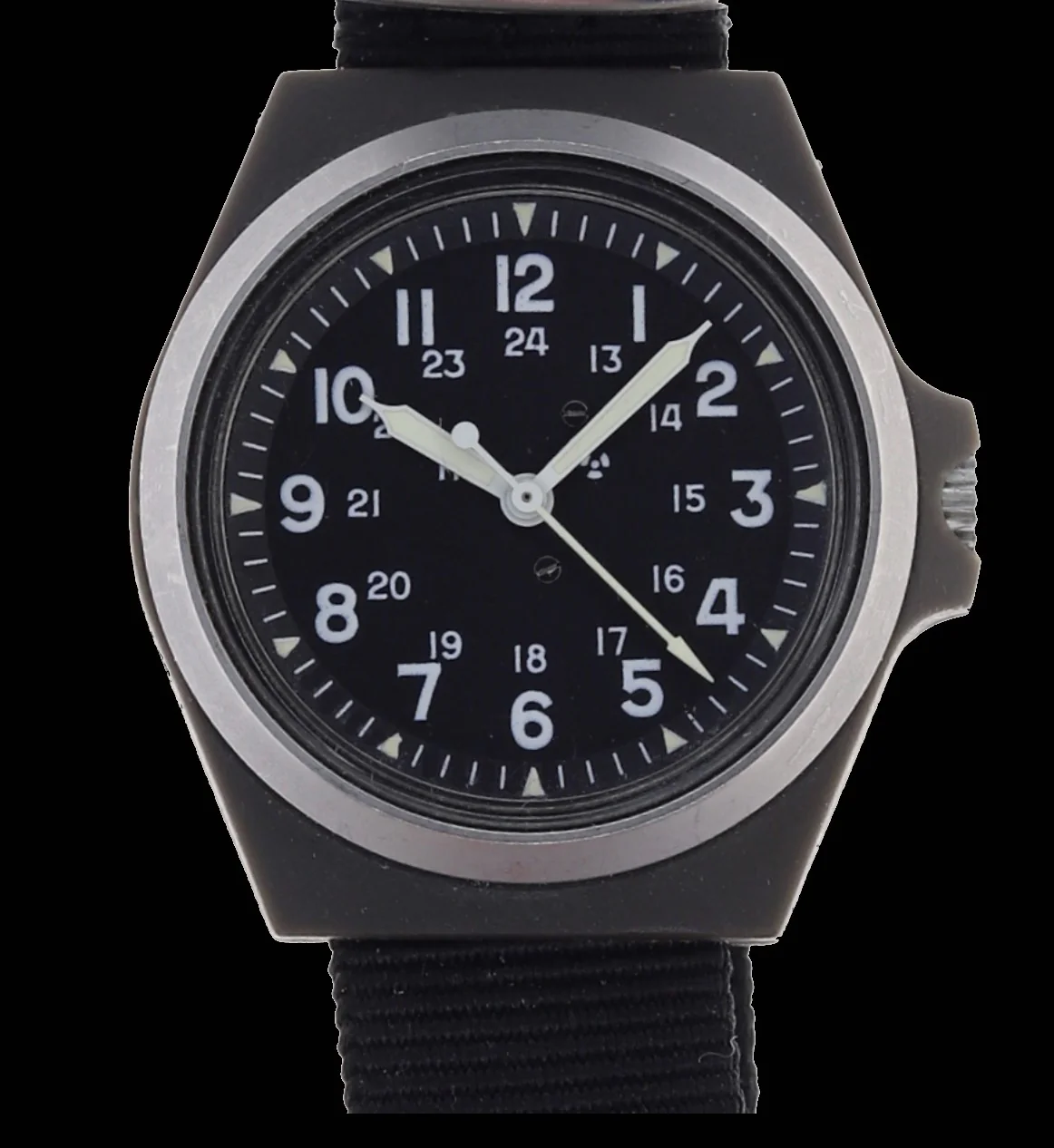 Replica MIL-W-46374C 1980s U.S pattern Military Watch  in Olive Drab on a Nylon Webbing Strap - Image 6