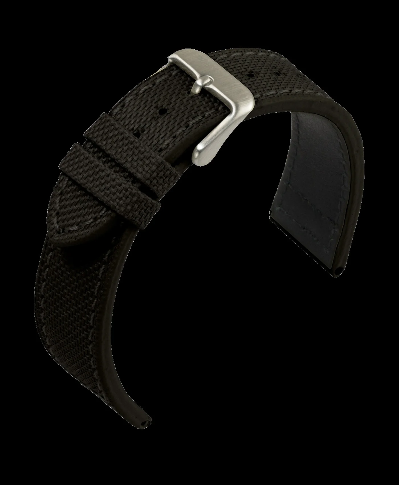 2 Piece Retro Pattern 22mm Canvas Military Watch Strap in Black - The Ideal Durable Fabric Strap for Military Watches - Image 2