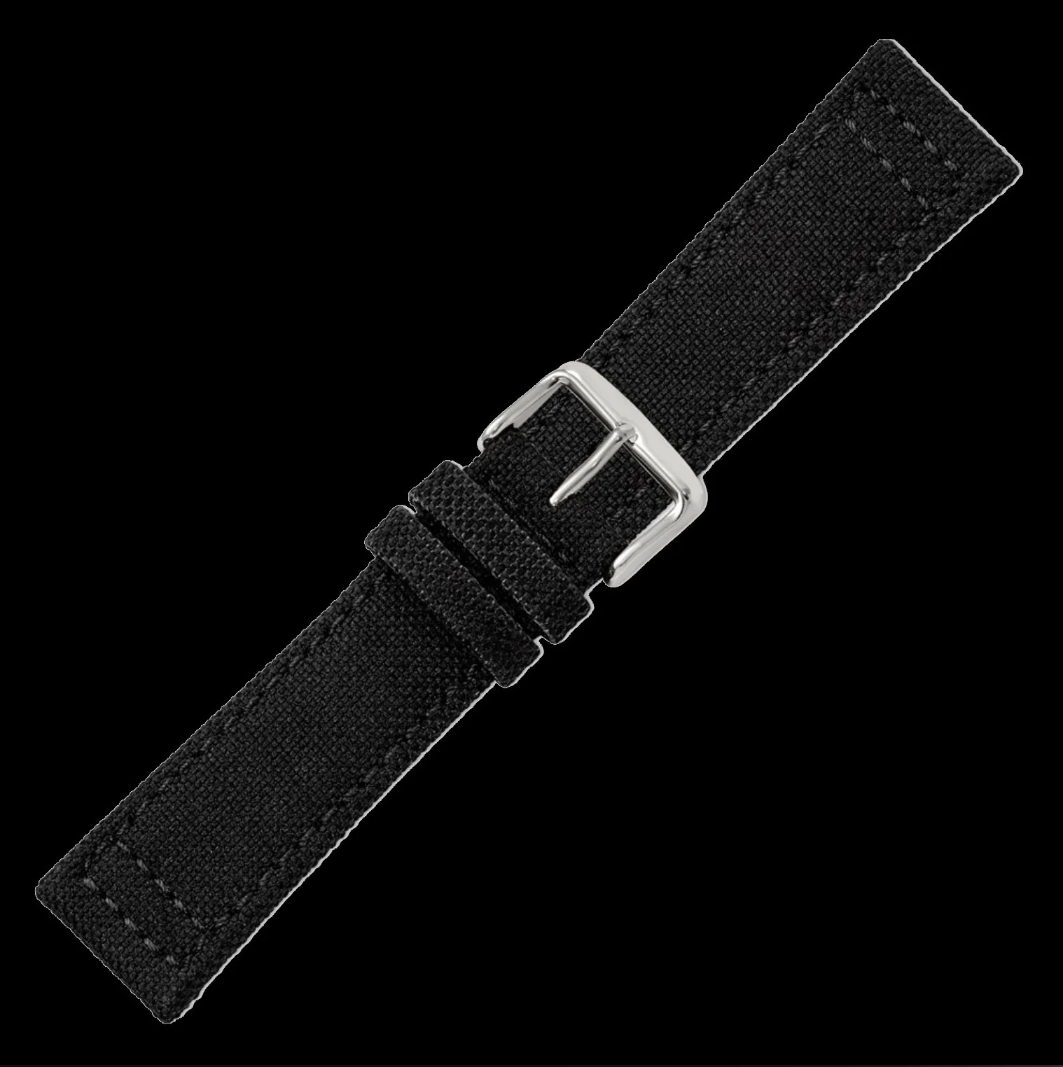 2 Piece Retro Pattern 22mm Canvas Military Watch Strap in Black - The Ideal Durable Fabric Strap for Military Watches - Image 3