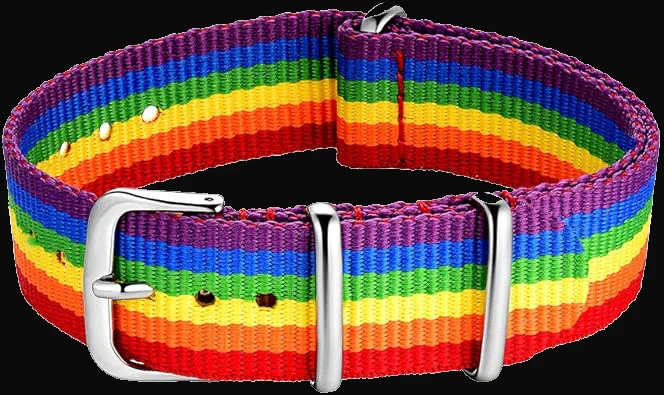 20mm LGBT Rainbow NATO Military Watch Strap in Ballistic Nylon Webbing - Image 2