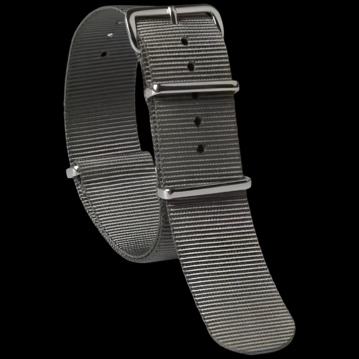 18mm Admiralty Grey NATO Military Watch Strap in Ballistic Nylon with Stainless Steel Fasteners - Image 4