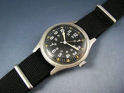 MWC Classic 1970s Pattern MIL-W-46374 Pattern Military Watch on a Black Military Webbing Strap - Image 5