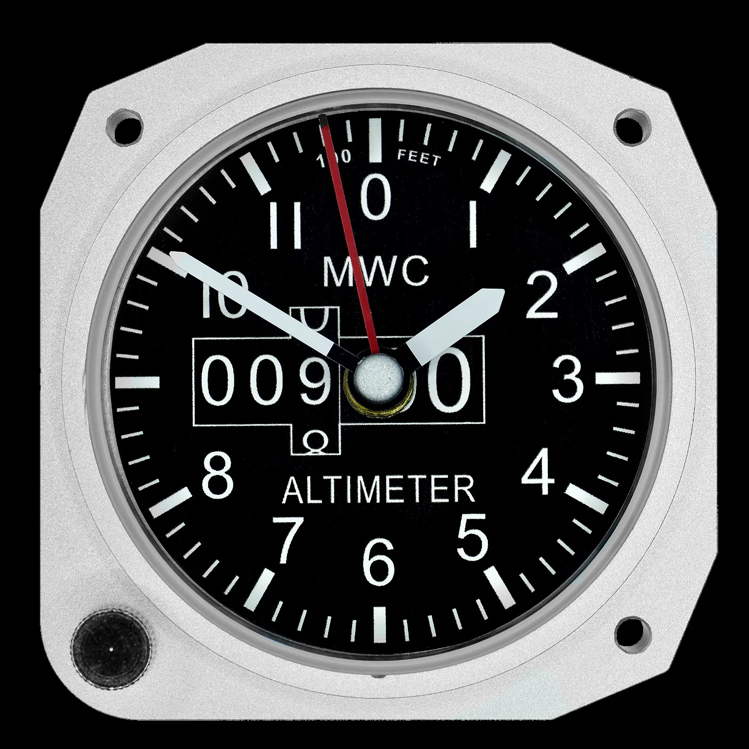 Limited Edition Replica Altimeter Instrument Desk Clock in Aluminium Finish - Image 2