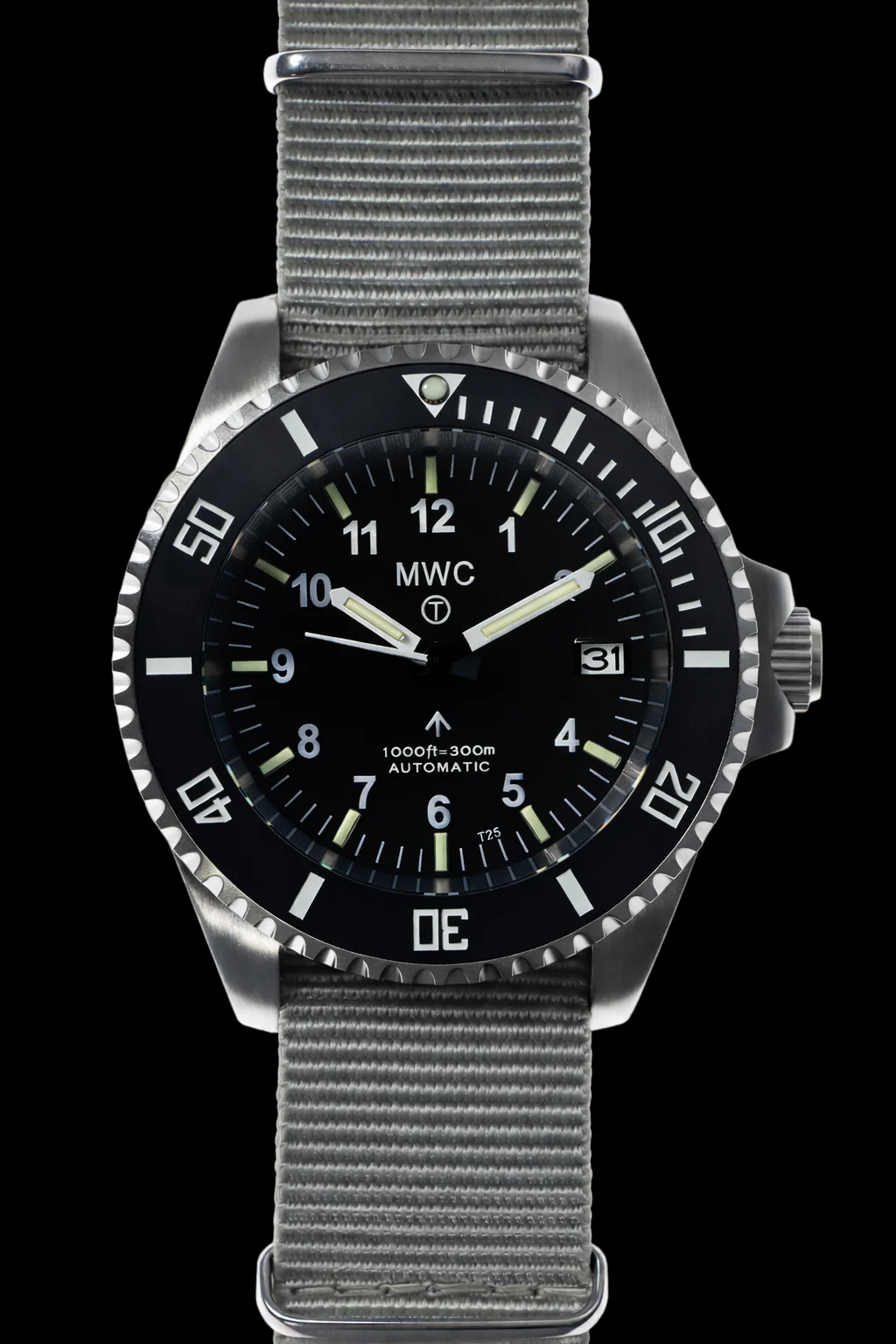 MWC 24 Jewel 300m Automatic Military Divers Watch with Tritium GTLS Tubes for Enhanced Nighttime Performance - Image 2