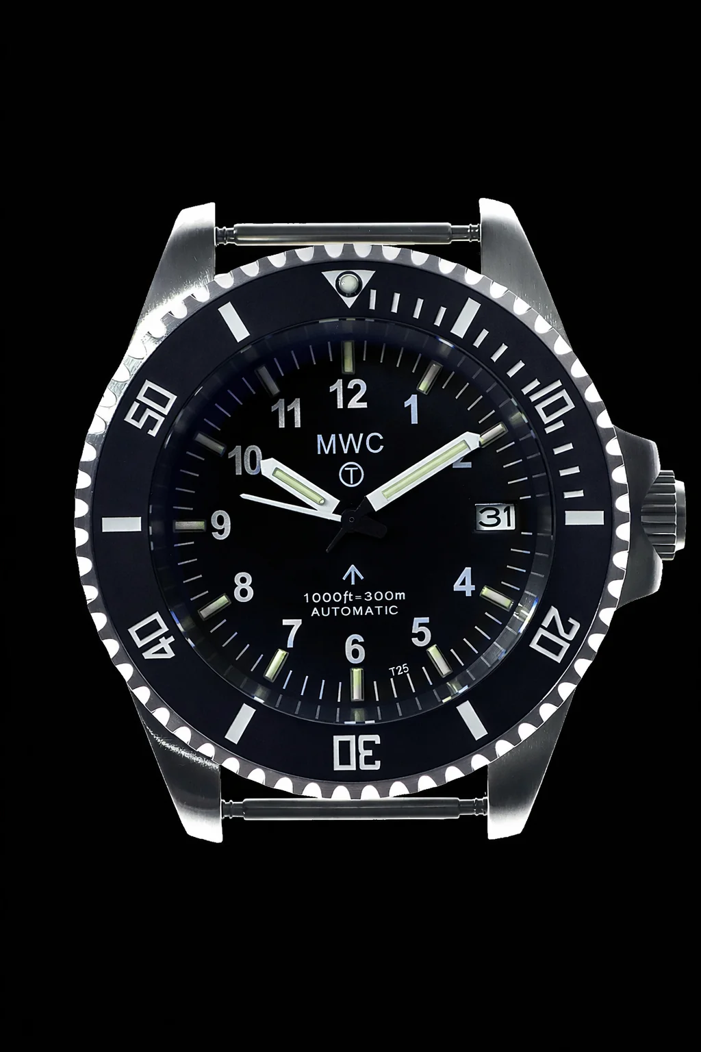 MWC 24 Jewel 300m Automatic Military Divers Watch with Tritium GTLS Tubes for Enhanced Nighttime Performance - Image 3
