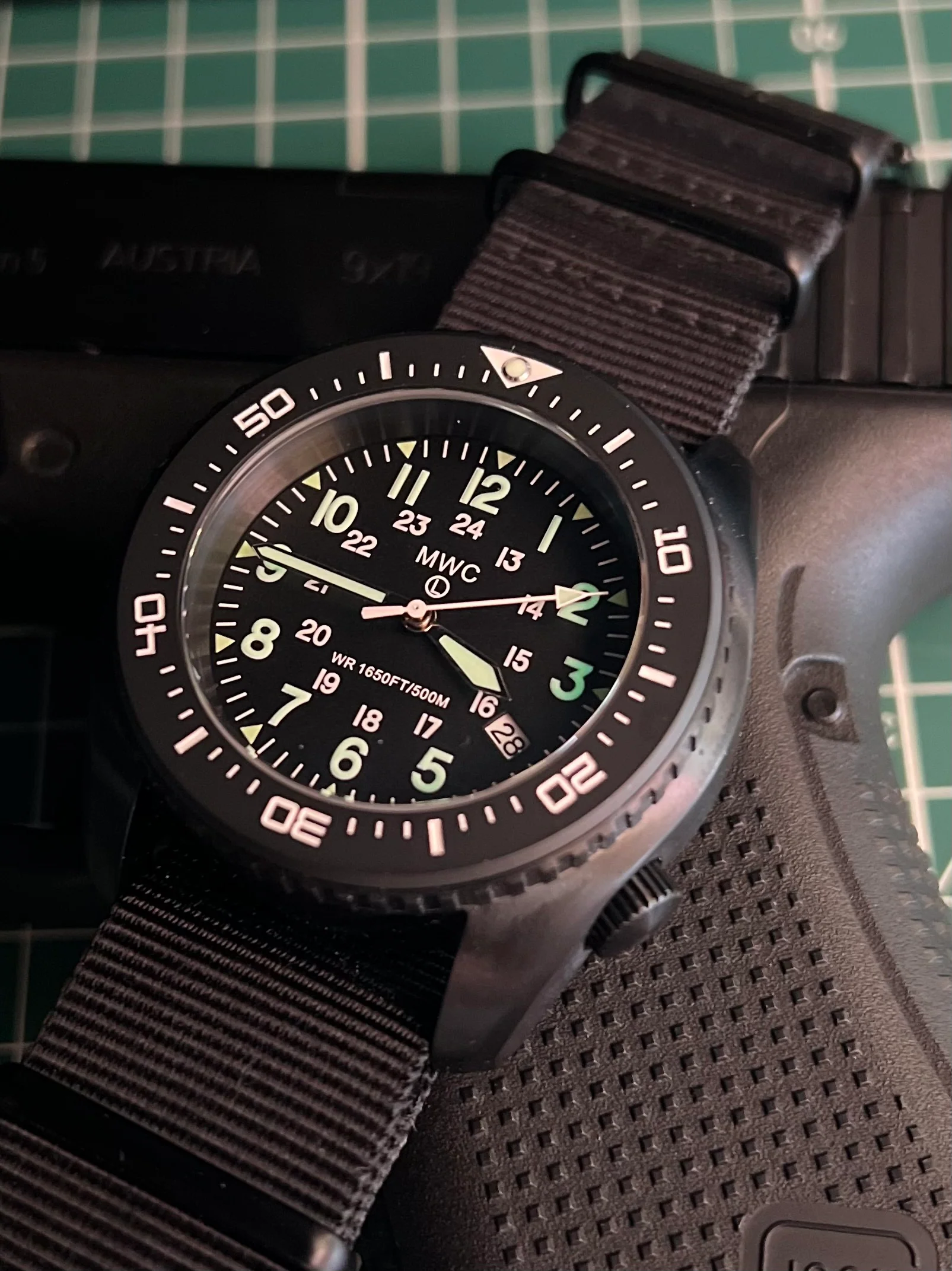 MWC 500m (1640ft) Water Resistant Black PVD Steel Automatic Divers Watch With 12/24 Dial, Sapphire Crystal, Ceramic Bezel and Helium Valve - Image 10