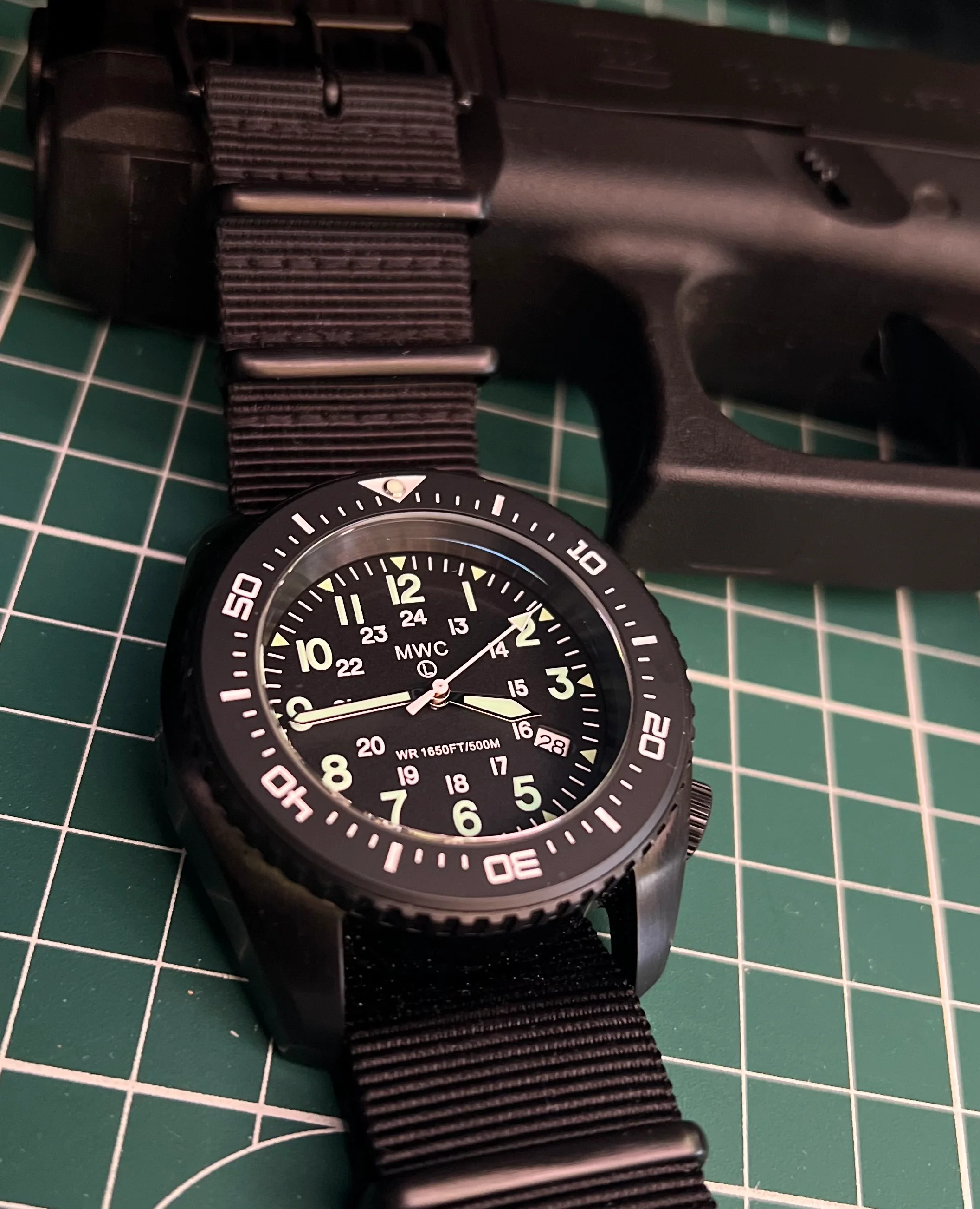 MWC 500m (1640ft) Water Resistant Black PVD Steel Automatic Divers Watch With 12/24 Dial, Sapphire Crystal, Ceramic Bezel and Helium Valve - Image 11
