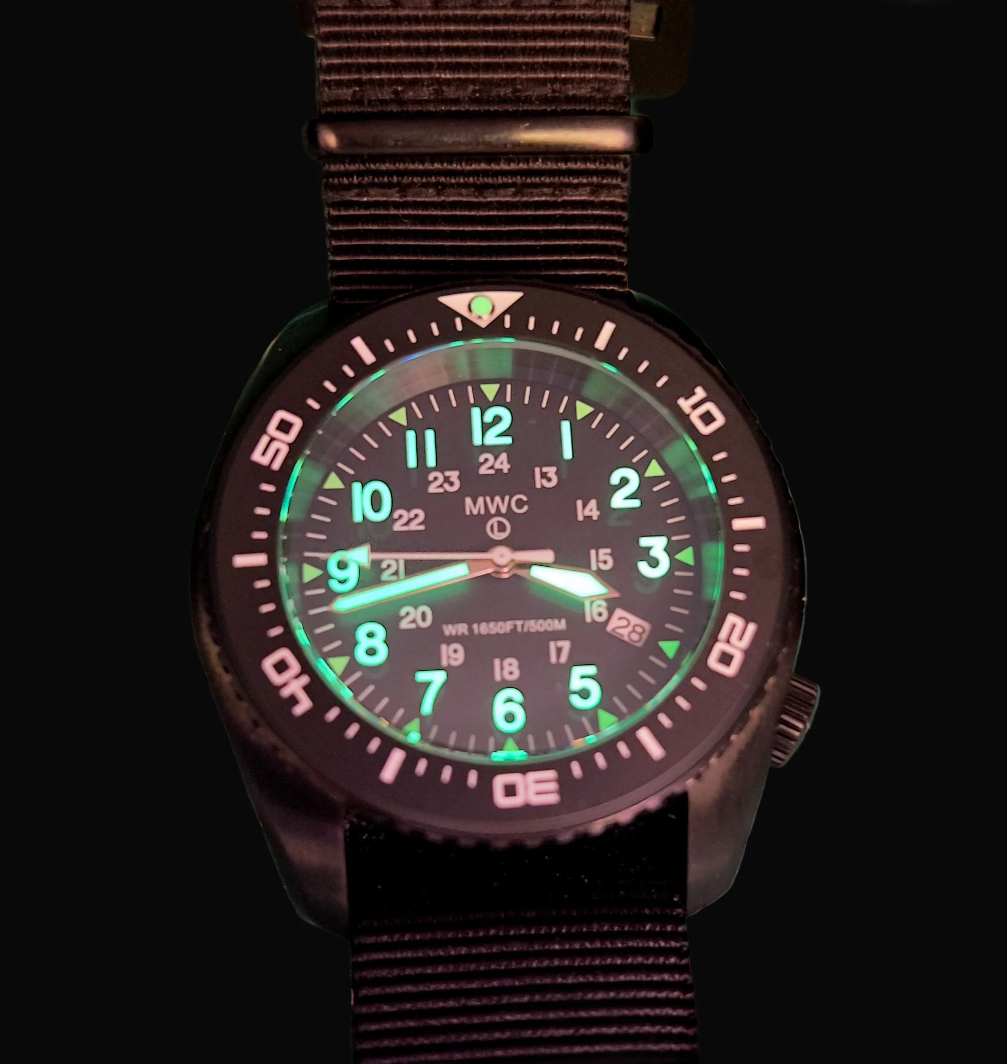 MWC 500m (1640ft) Water Resistant Black PVD Steel Automatic Divers Watch With 12/24 Dial, Sapphire Crystal, Ceramic Bezel and Helium Valve - Image 4