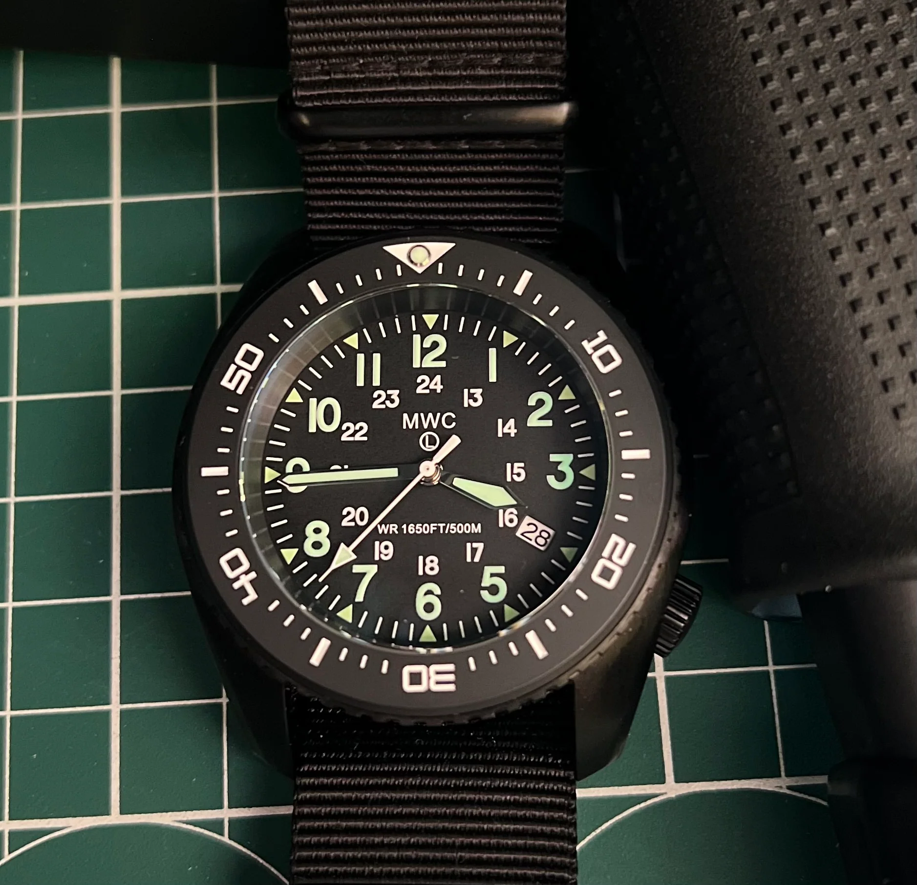 MWC 500m (1640ft) Water Resistant Black PVD Steel Automatic Divers Watch With 12/24 Dial, Sapphire Crystal, Ceramic Bezel and Helium Valve - Image 9
