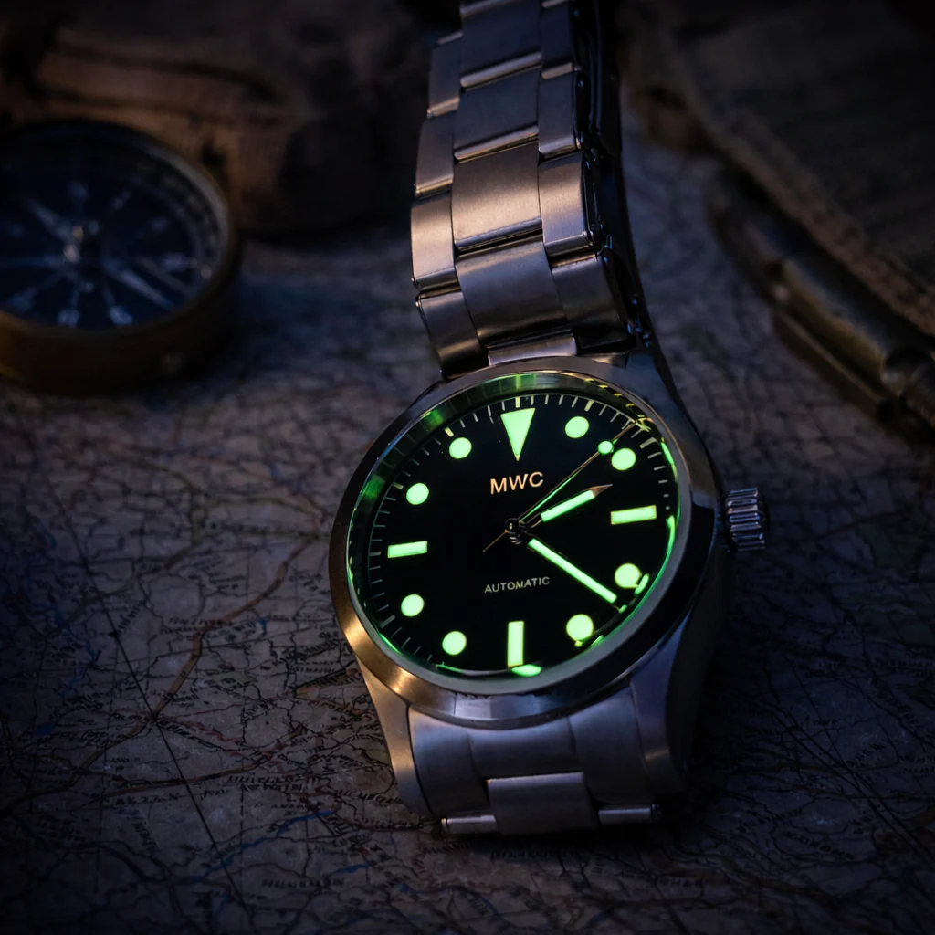 MWC Classic 1950s/1960s Pattern 25 Jewel Automatic "Adventurer" Watch with 200m Water Resistance and Retro Luminous Paint, Sapphire Crystal and 1960s Pattern Bracelet - Image 2