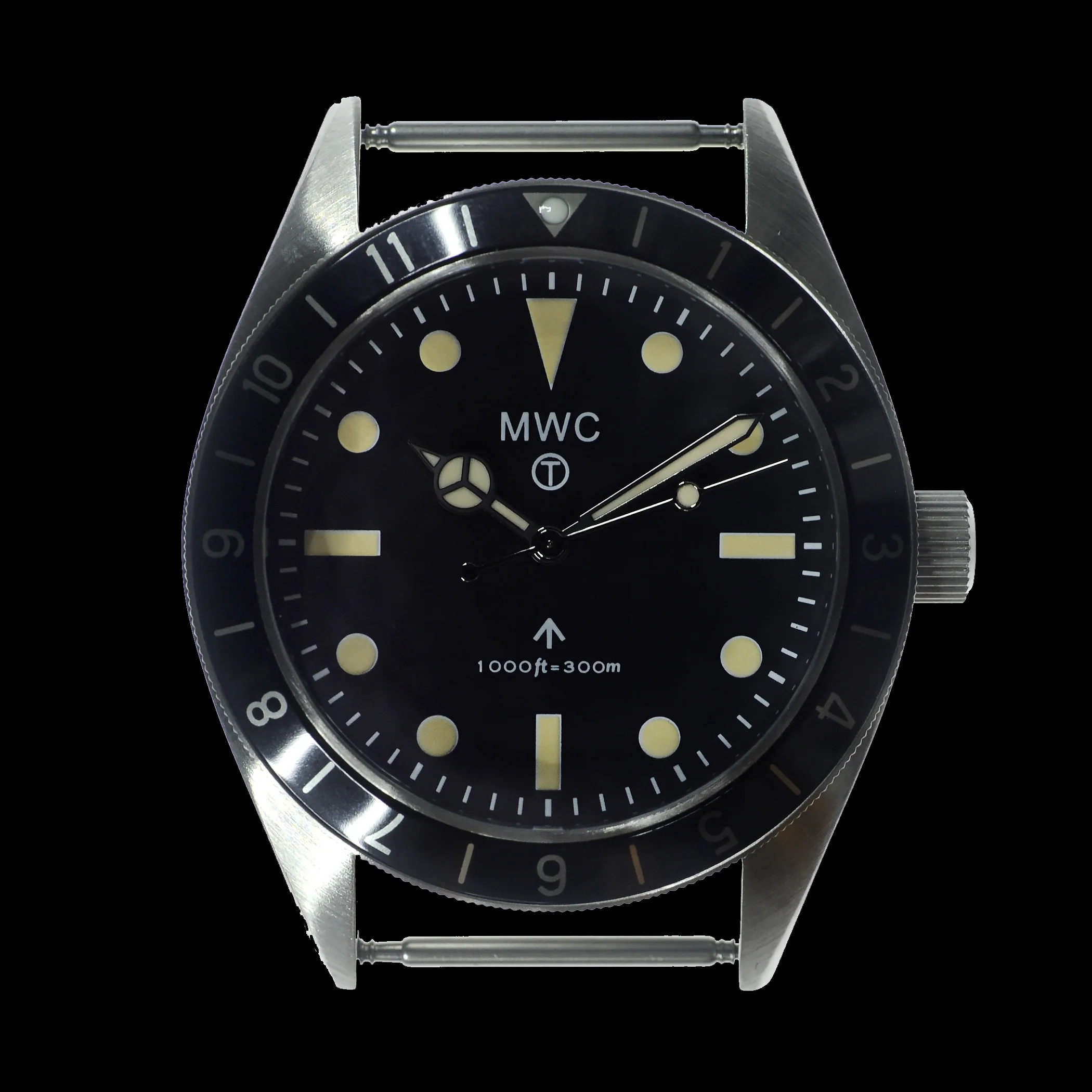 MWC Classic 1960s Pattern Dual Time Zone Divers Watch with Retro Luminova Paint and a Hybrid Mechanical/Quartz Movement - Image 2