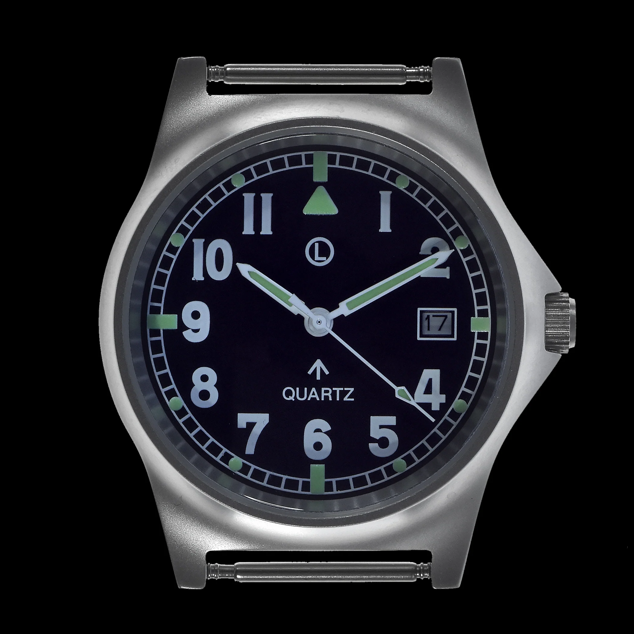 MWC G10 LM Stainless Steel Military Watch on a Grey NATO Military Webbing Strap - Image 2