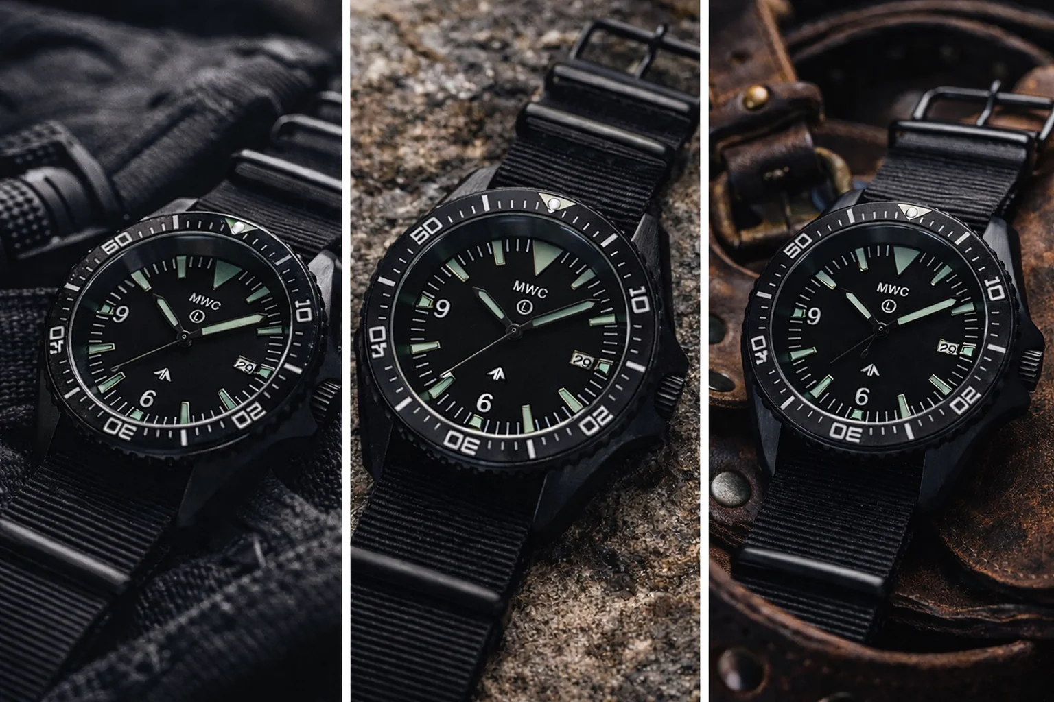 MWC Heavy Duty 300m Military Divers Watch in PVD Steel Case with Sapphire Crystal and Ceramic Bezel (Quartz) - Image 8