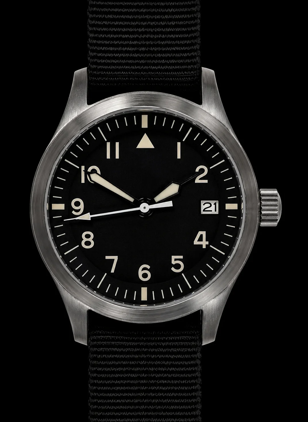MWC Mk III Stainless Steel 1950's Pattern 100m Water Resistant Automatic Military Watch with Sapphire Crystal (Unbranded Variant with Plain Engravable Caseback)
