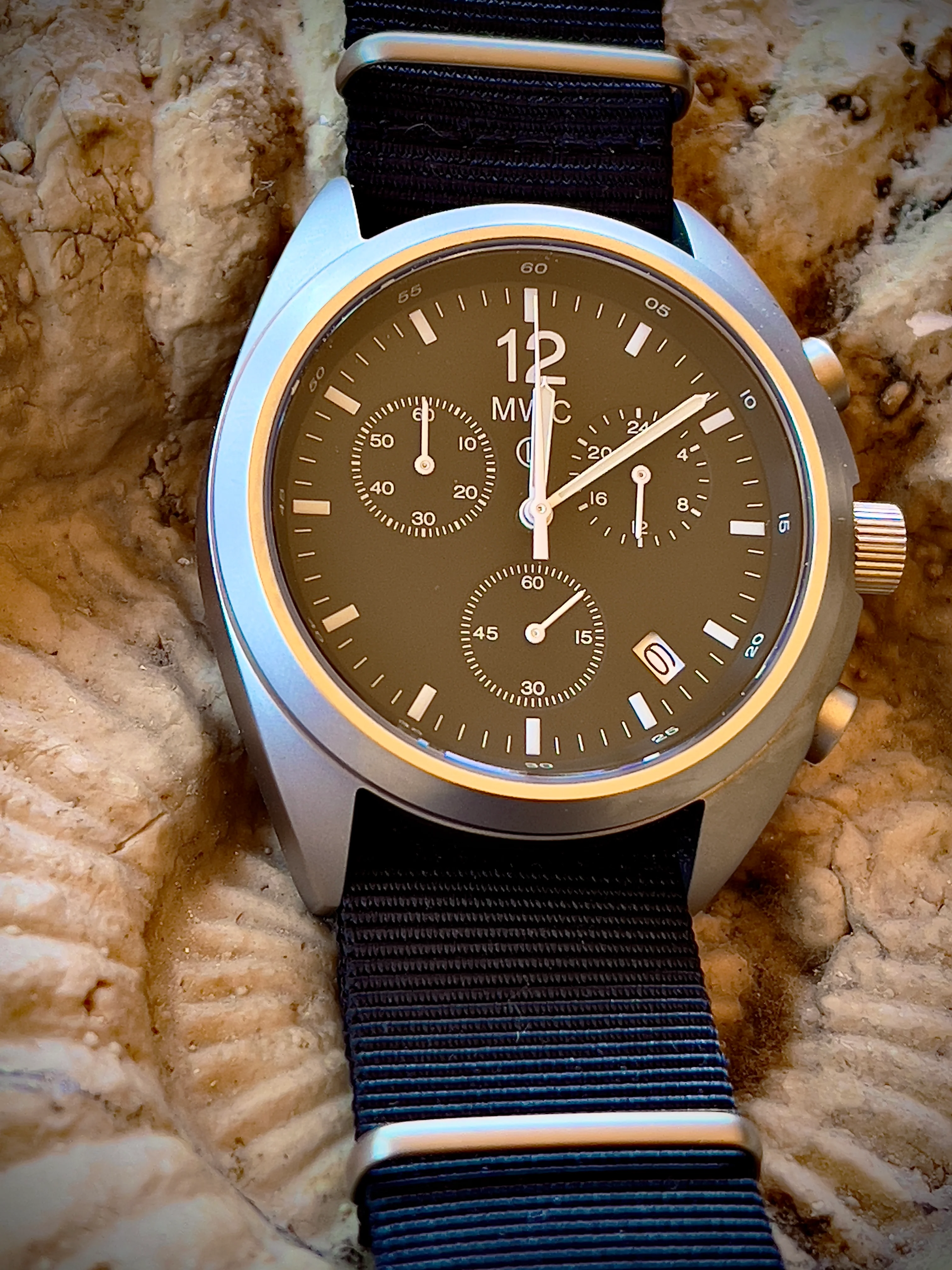 MWC NATO Pattern Stainless Steel Hybrid Military Pilots Chronograph with Sapphire Crystal - Image 10