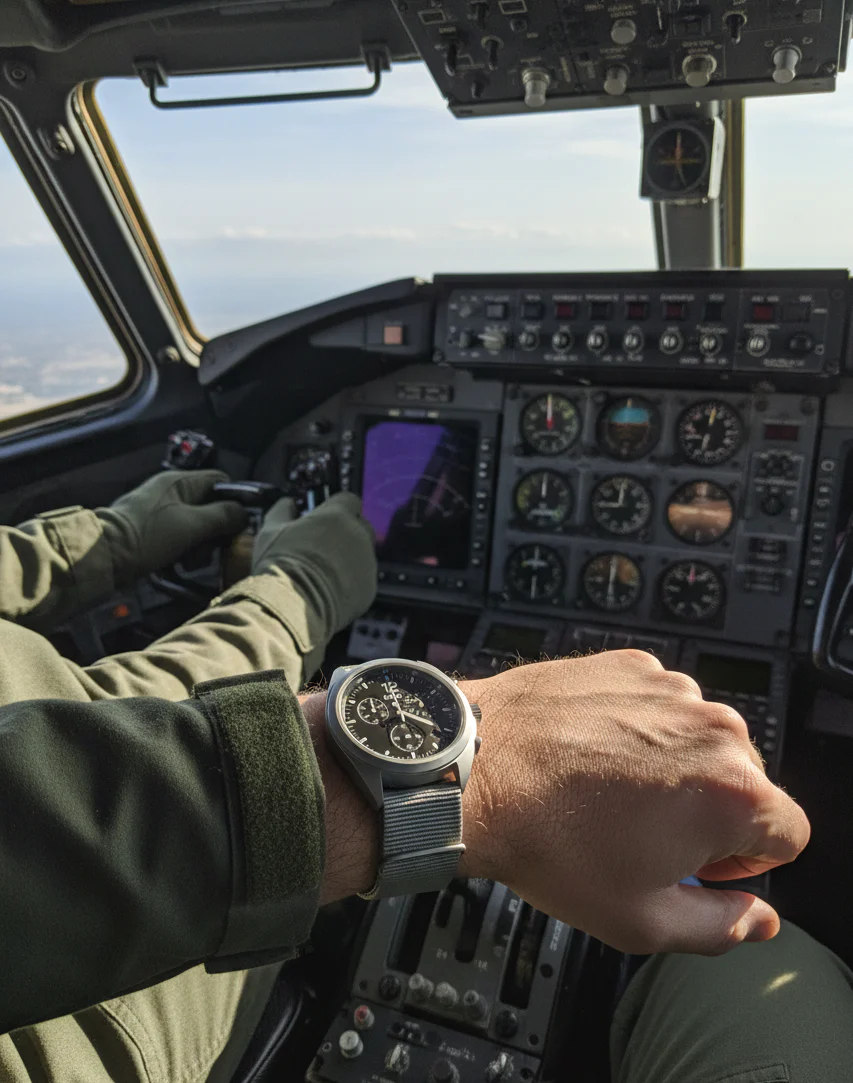MWC NATO Pattern Stainless Steel Hybrid Military Pilots Chronograph with Sapphire Crystal - Image 8