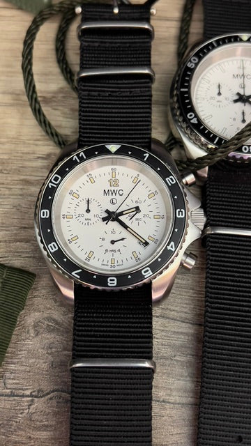 MWC NATO Pattern Stainless Steel Military Pilots Chronograph with Sapphire Crystal and Swiss Ronda Movement- 12 Hour GMT Bezel - Image 10