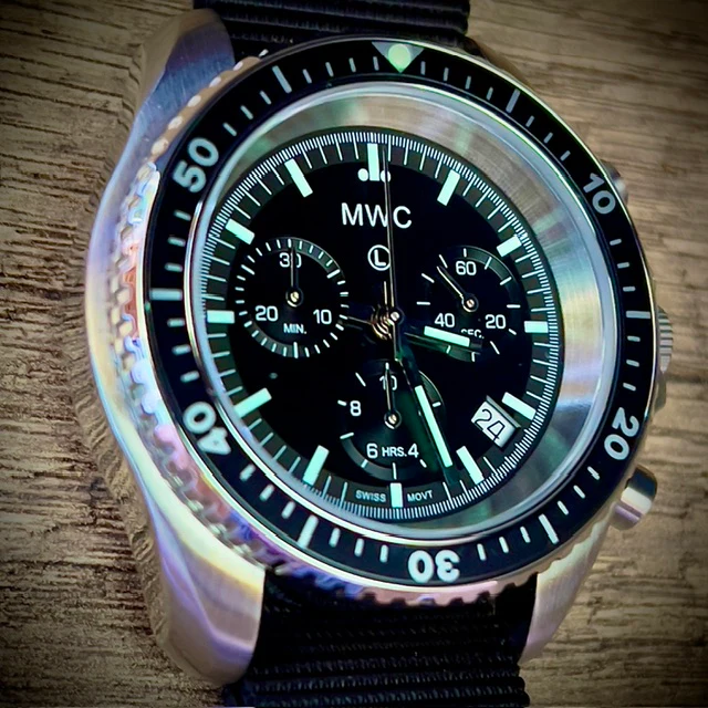 MWC NATO Pattern Stainless Steel Military Pilots Chronograph with Sapphire Crystal and Swiss Ronda Movement - Image 13